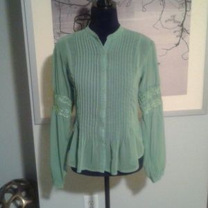 Vintage Sheer Green Blouse